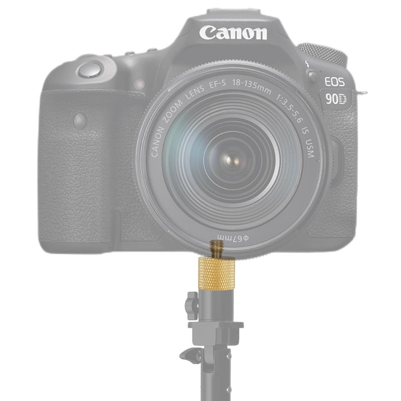 Anwenk Standard 3/8"-16 Female to 1/4"-20 Male Tripod Thread Reducer Screw Adapter (Brass) Precision Made (2 Pack) - Image 5